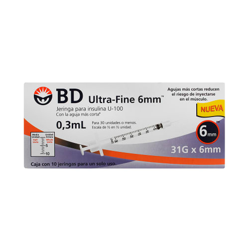 Jeringa Bd Ins Uf0.3Ml 10 31X6