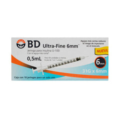 Jeringa Bd Ins Uf0.5Ml 10 31X6