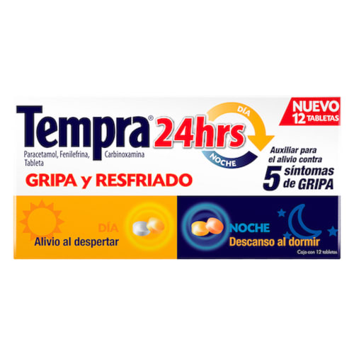 Tempra 24Hrs Dia Noche Tab 12