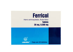 Ferricol Simple 30Mg/500Mcg Ta