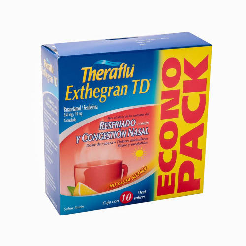 Theraflu Ext-Td Rojo Sb10 Econ