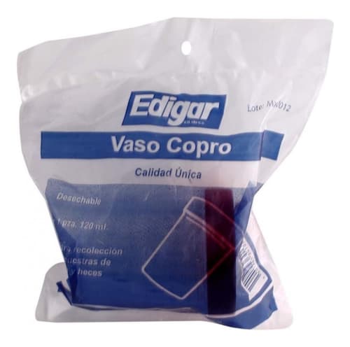 Vaso Copro Plastico Tapa Rosca