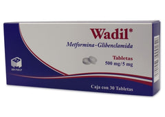 Wadil 500/5mg C/30t Mefor Glib